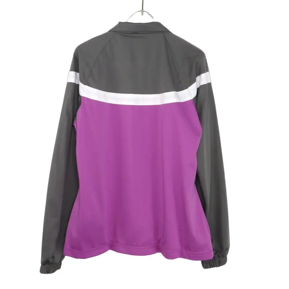 1990s Vintage Kate Lord Purple & Gray Windbreaker Golf Jacket Small Retro